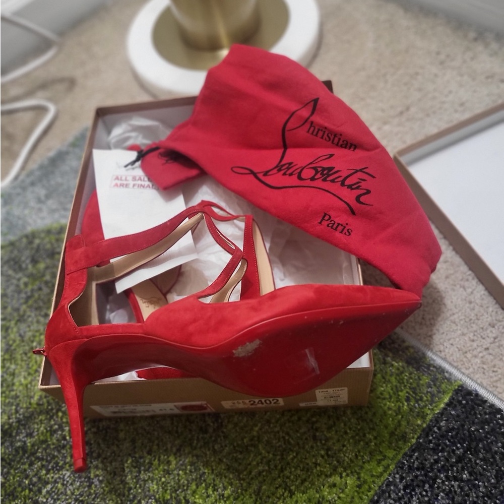 Christian Louboutin Red Suede Heels